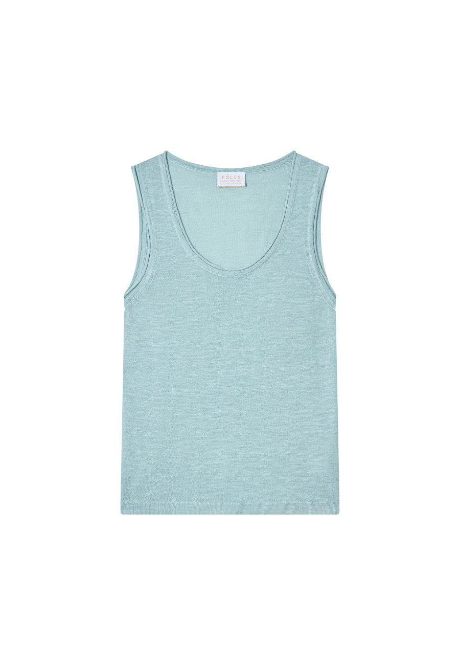 Flamed linen tank top - Maitena