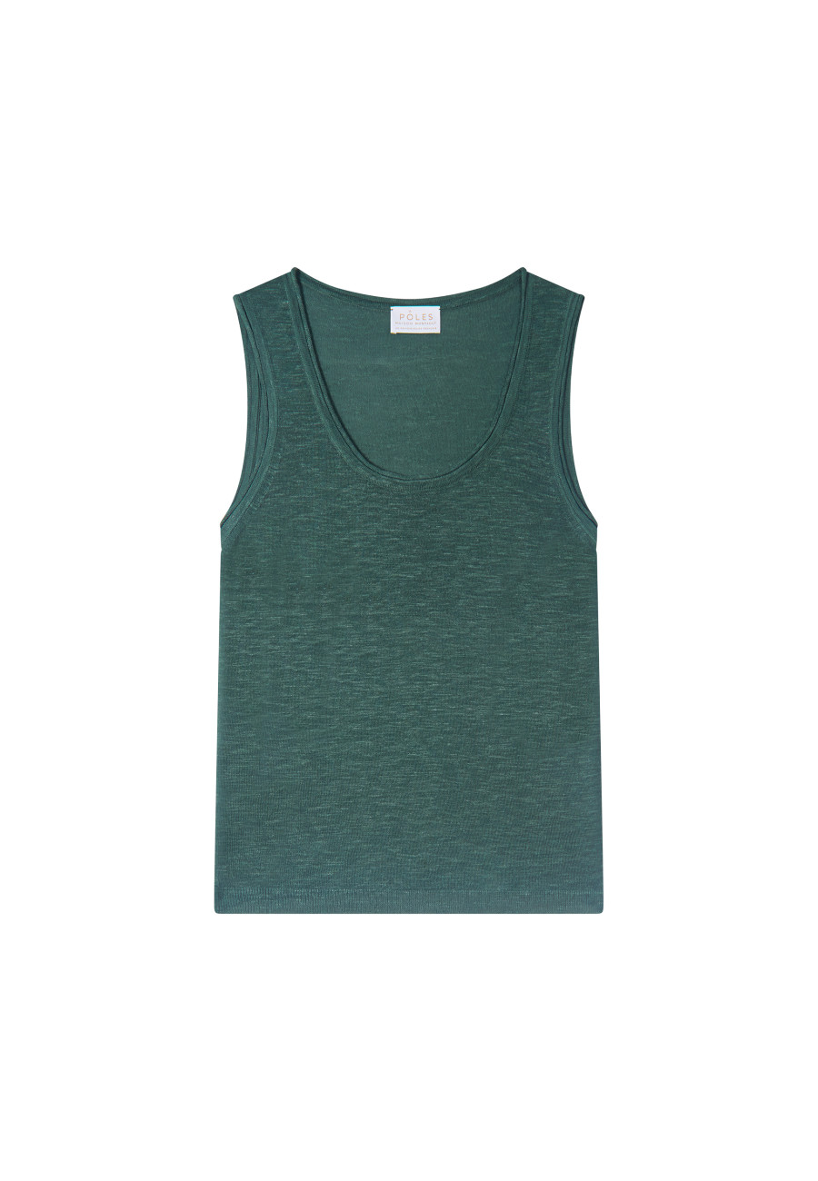 Flamed linen tank top - Maitena