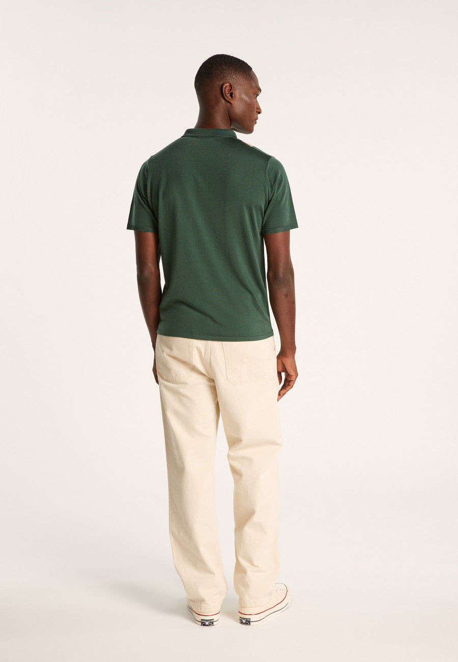 4 vertical stripes polo shirt in Fil Lumière - Ilann