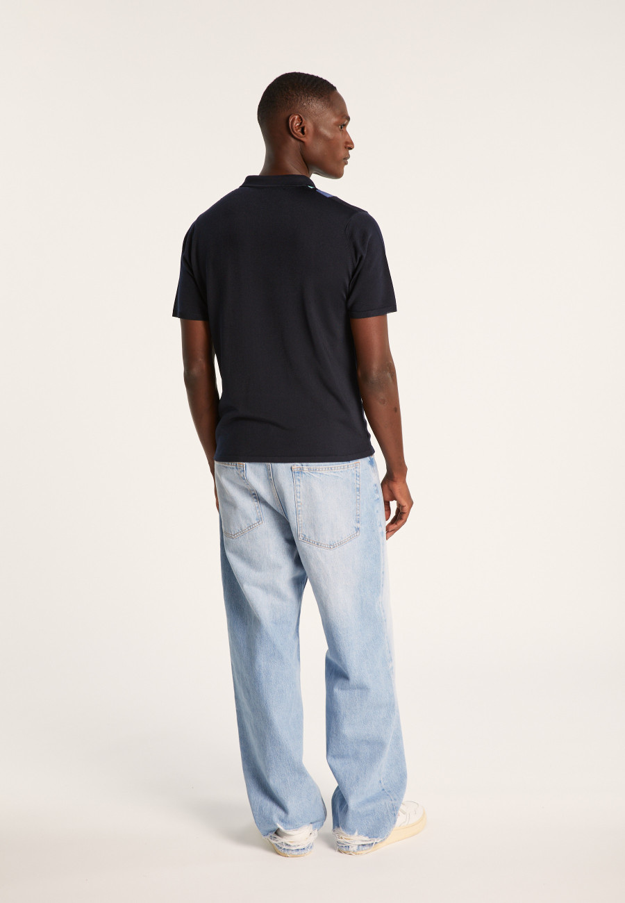 4 vertical stripes polo shirt in Fil Lumière - Ilann