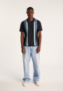 4 vertical stripes polo shirt in Fil Lumière - Ilann