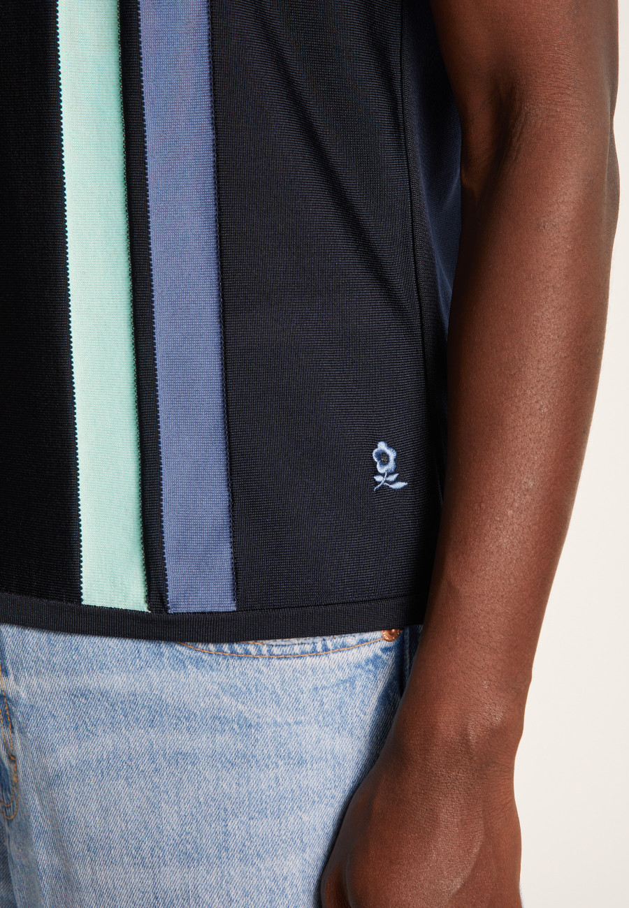 4 vertical stripes polo shirt in Fil Lumière - Ilann