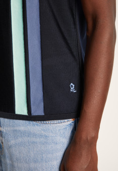 4 vertical stripes polo shirt in Fil Lumière - Ilann