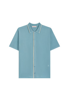 Short-sleeved shirt in Fil Lumière - Roman