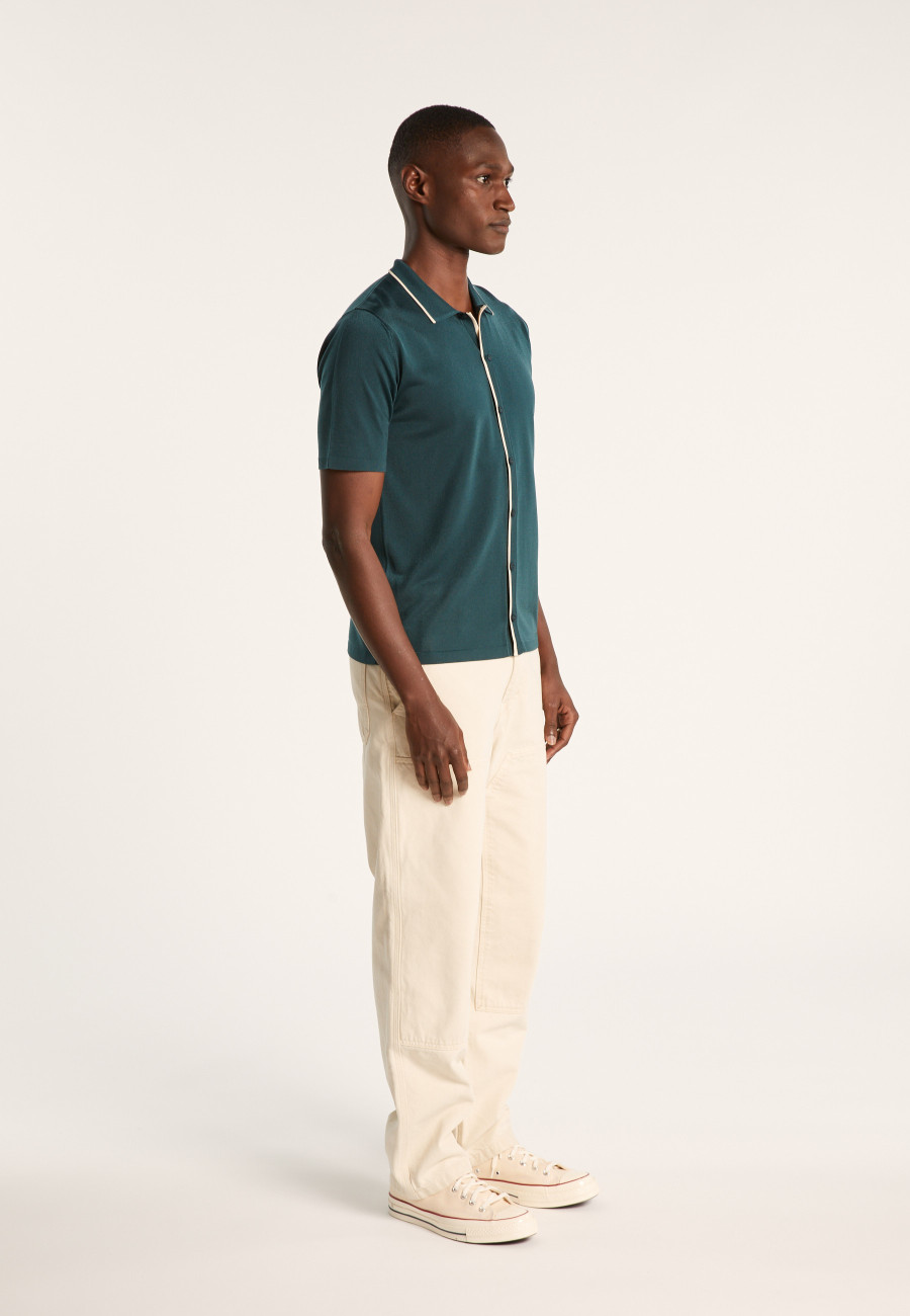 Short-sleeved shirt in Fil Lumière - Roman