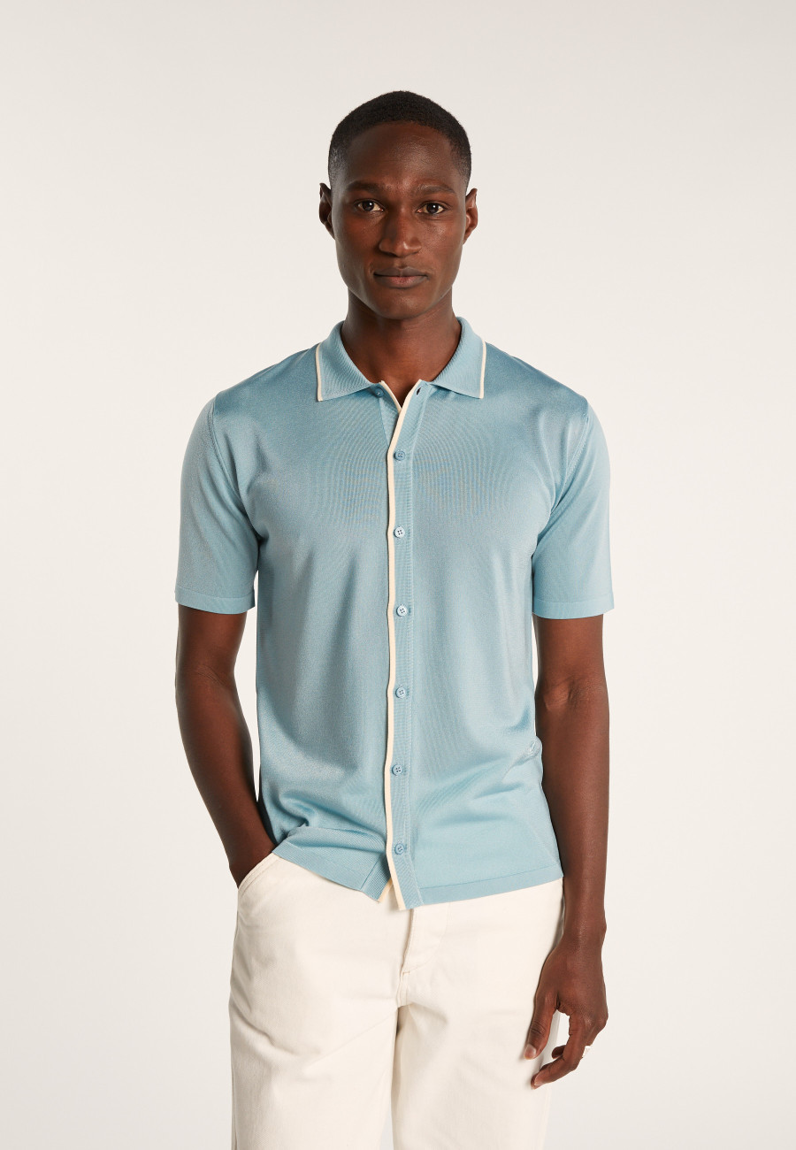 Short-sleeved shirt in Fil Lumière - Roman