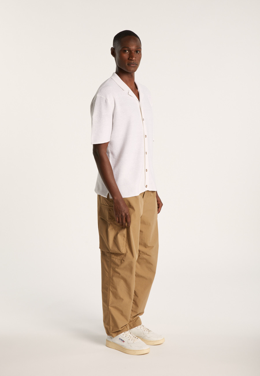 Camisa de manga curta em algodão e linho - Igino