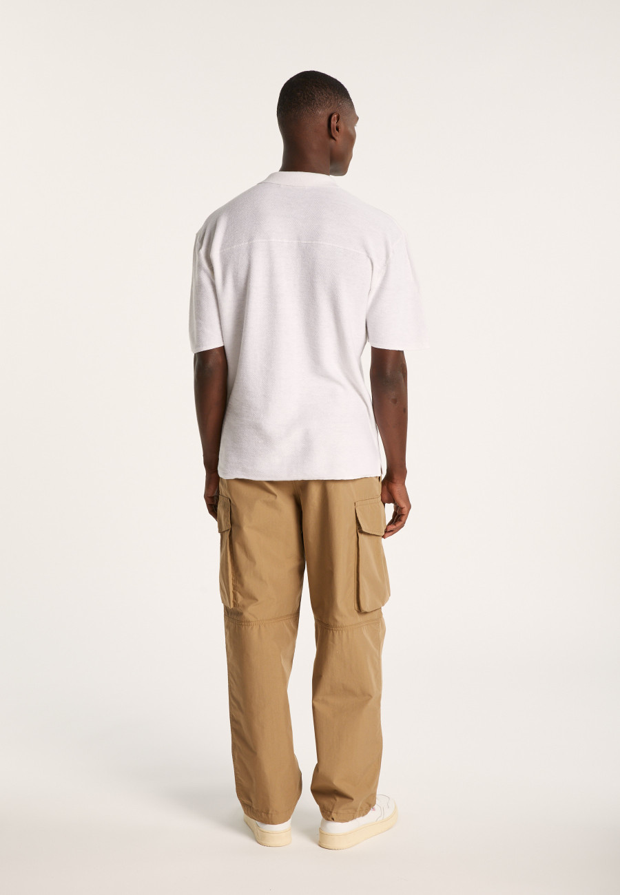 Short-sleeved cotton and linen shirt - Igino