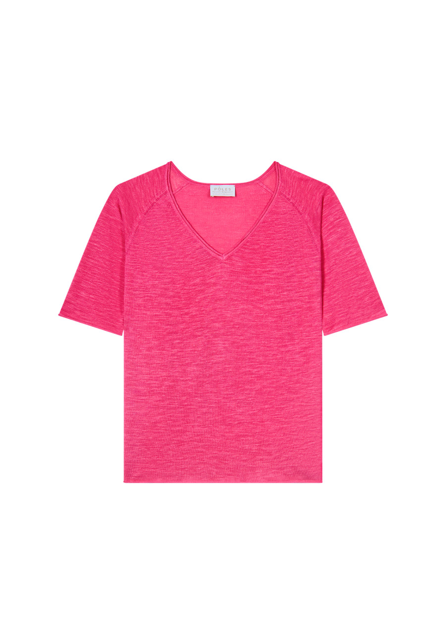 Camiseta manga cotovelo linho flamed - Bonbon