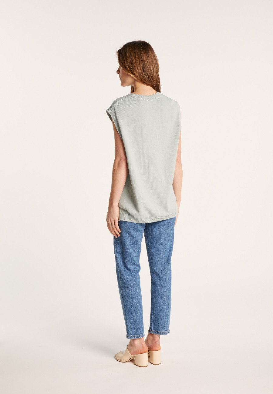 Suéter unissex sem mangas de algodão orgânico - Isodor