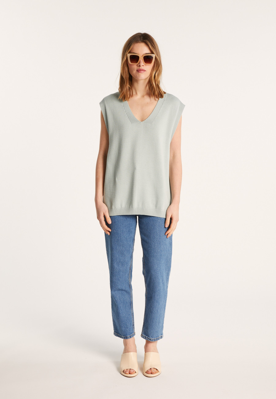 Sleeveless Organic Cotton Sweater - Isodor