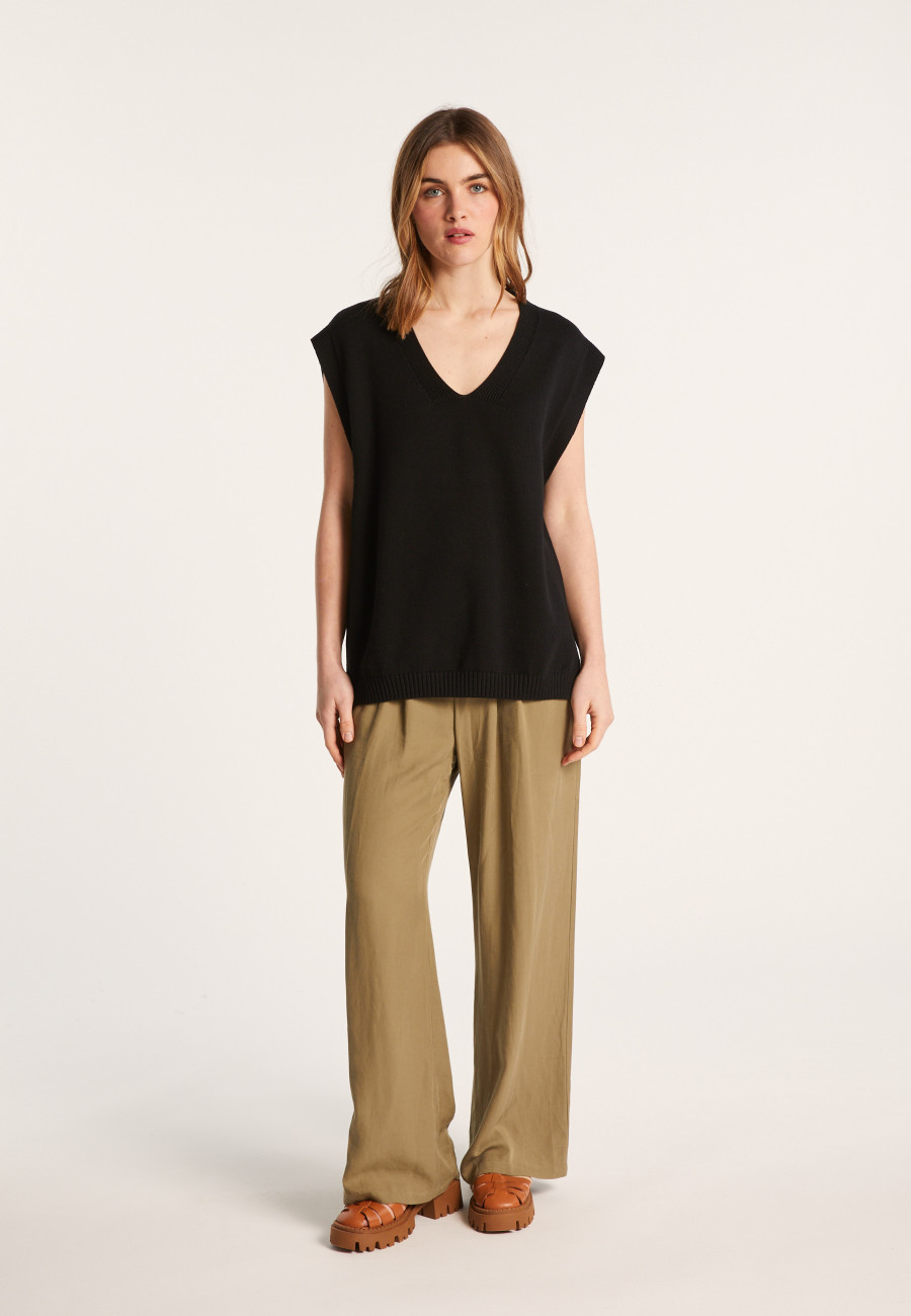 Suéter unissex sem mangas de algodão orgânico - Isodor