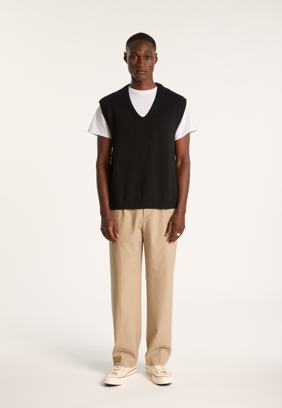 Suéter unissex sem mangas de algodão orgânico - Isodor