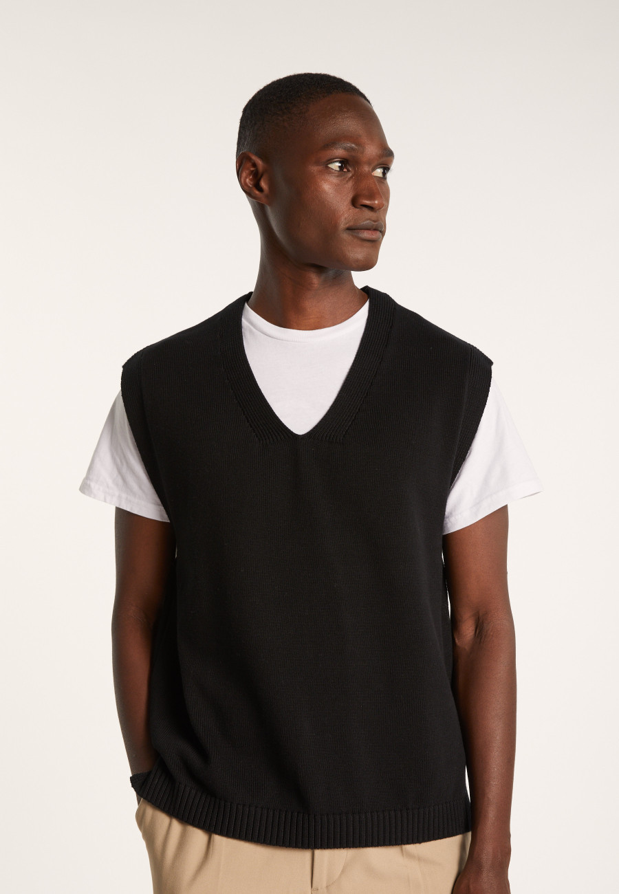 Suéter unissex sem mangas de algodão orgânico - Isodor