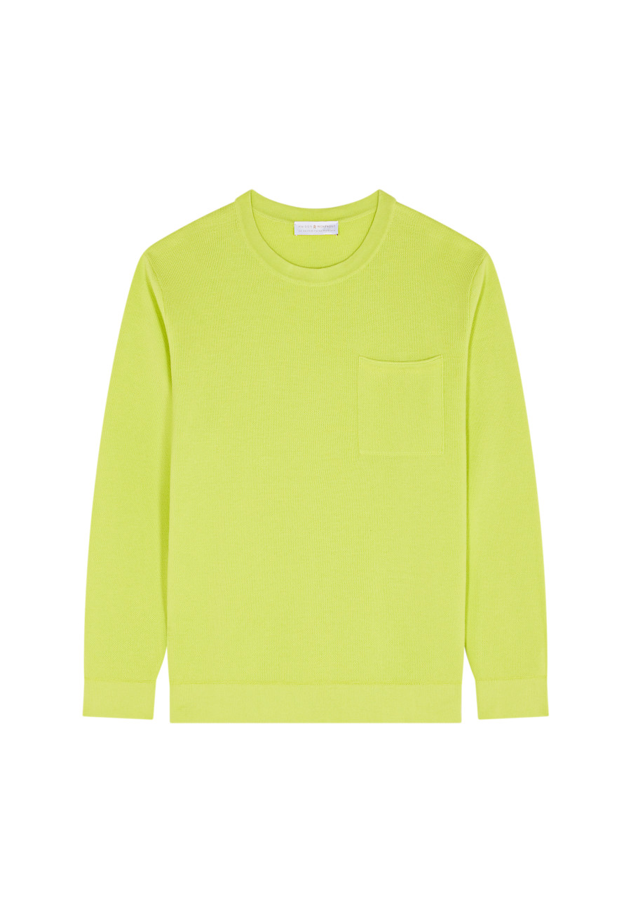 Camisola de gola redonda em algodão slub e linho - Isaia