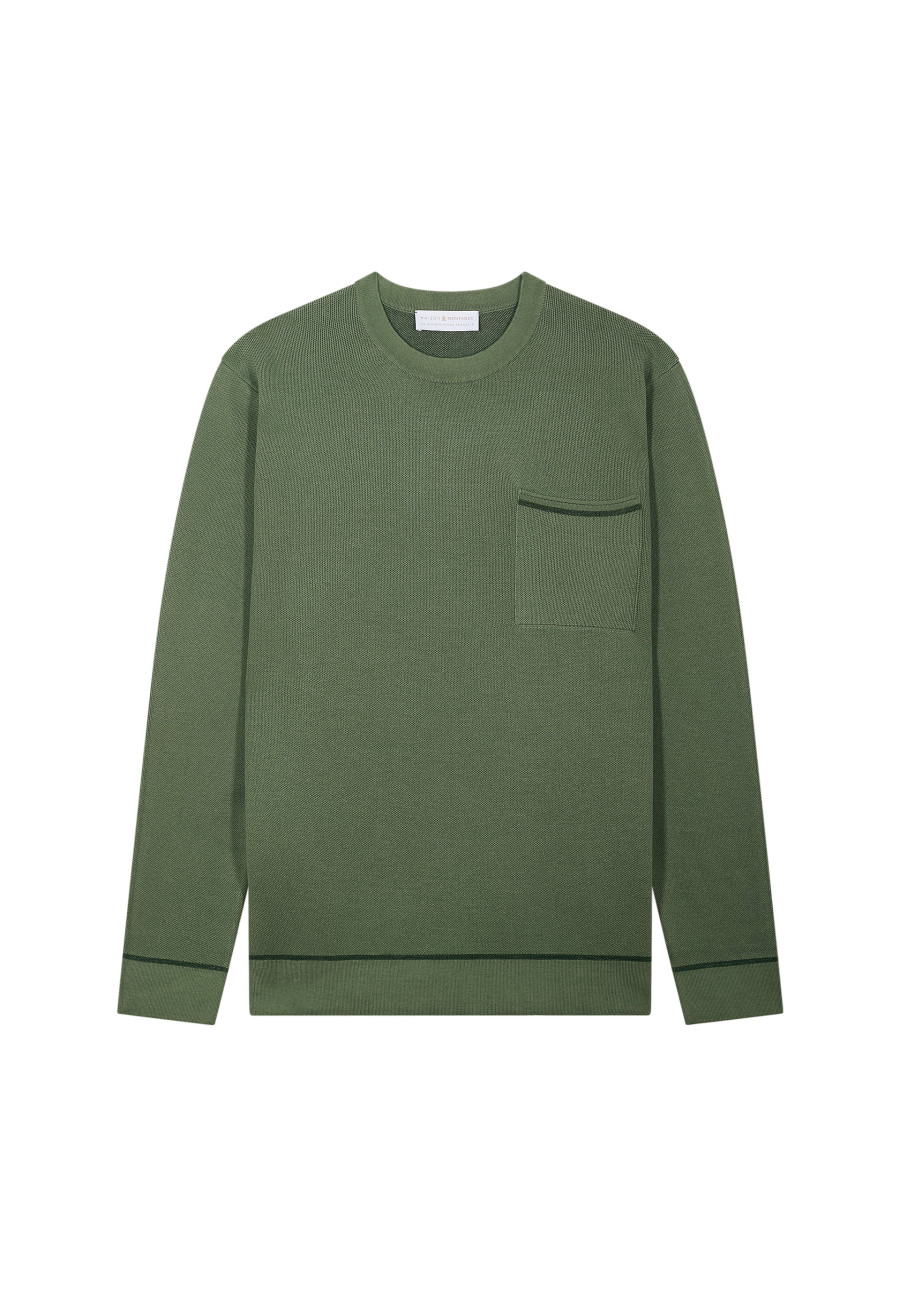 Round-neck sweater in slub cotton and linen - Isaia