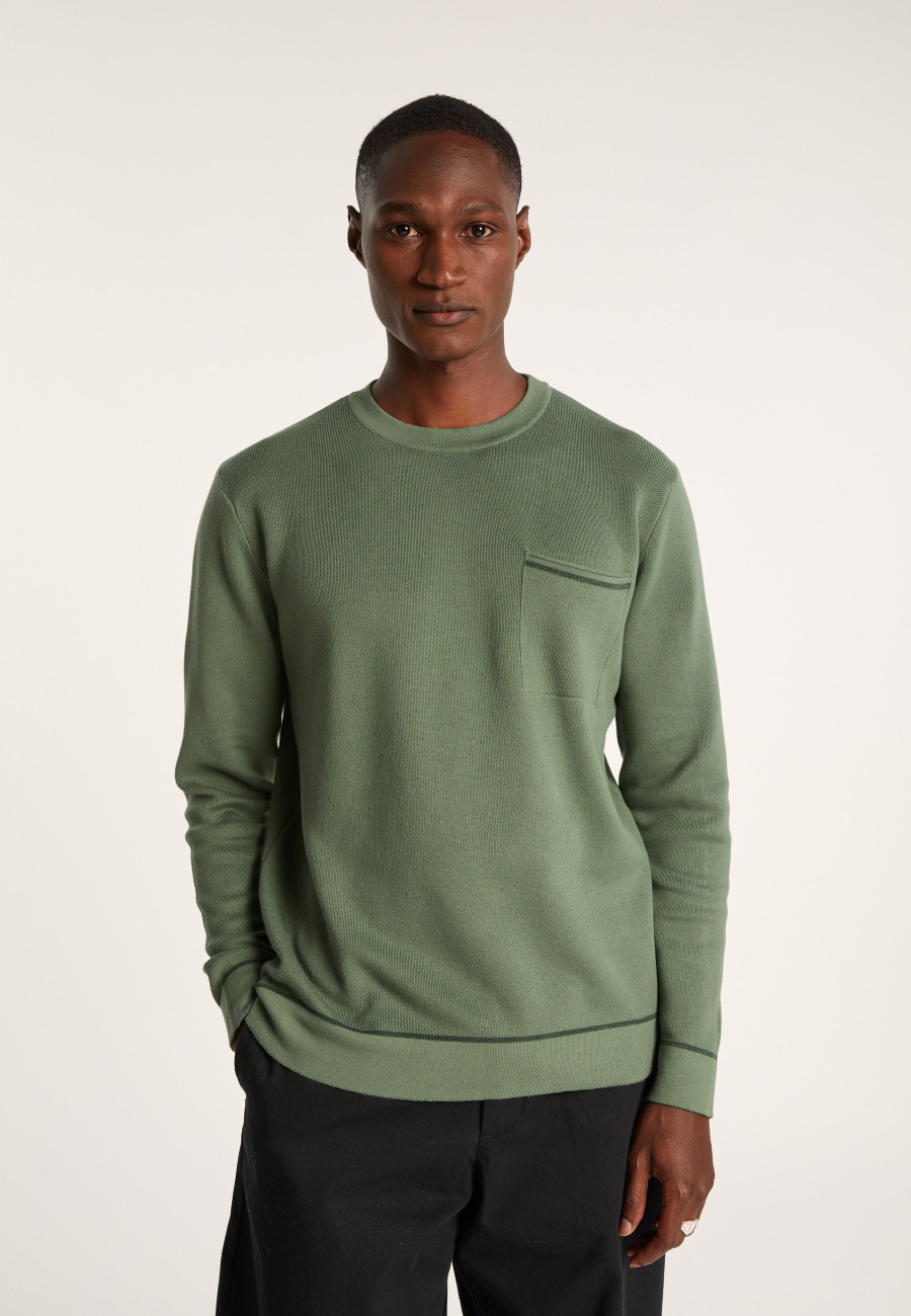 Round-neck sweater in slub cotton and linen - Isaia