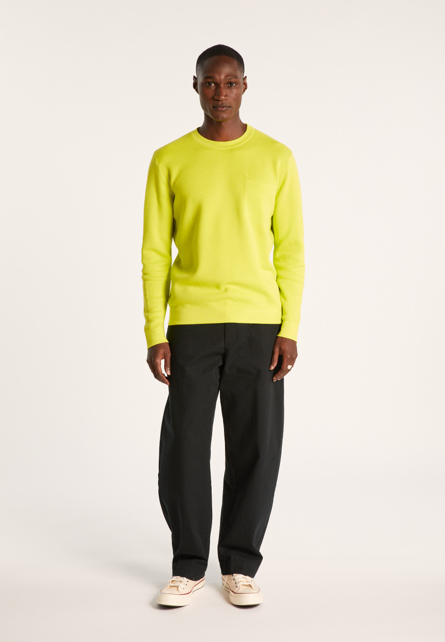 Round-neck sweater in slub cotton and linen - Isaia