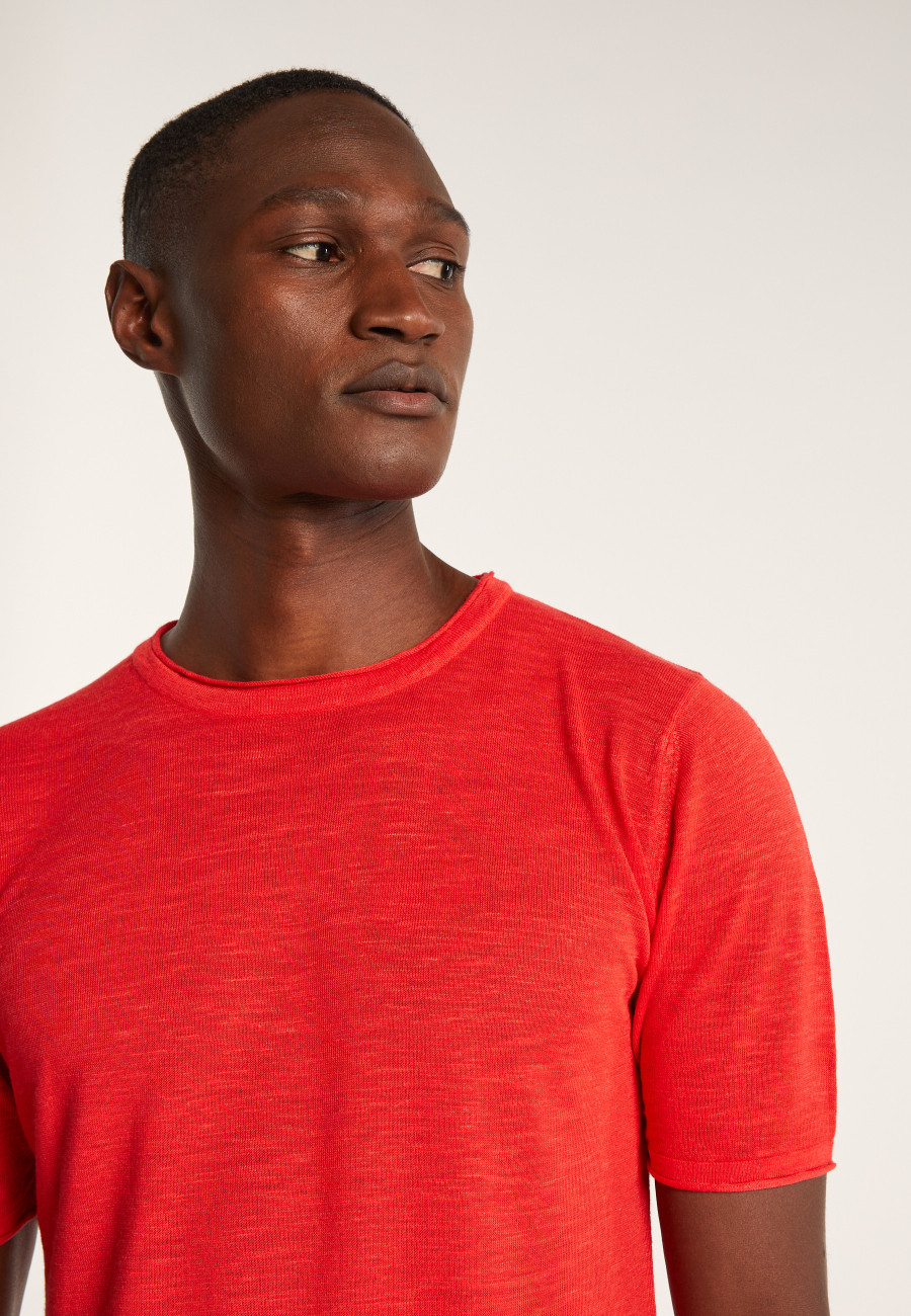 Camiseta gola redonda em linho flamejado - Renaud