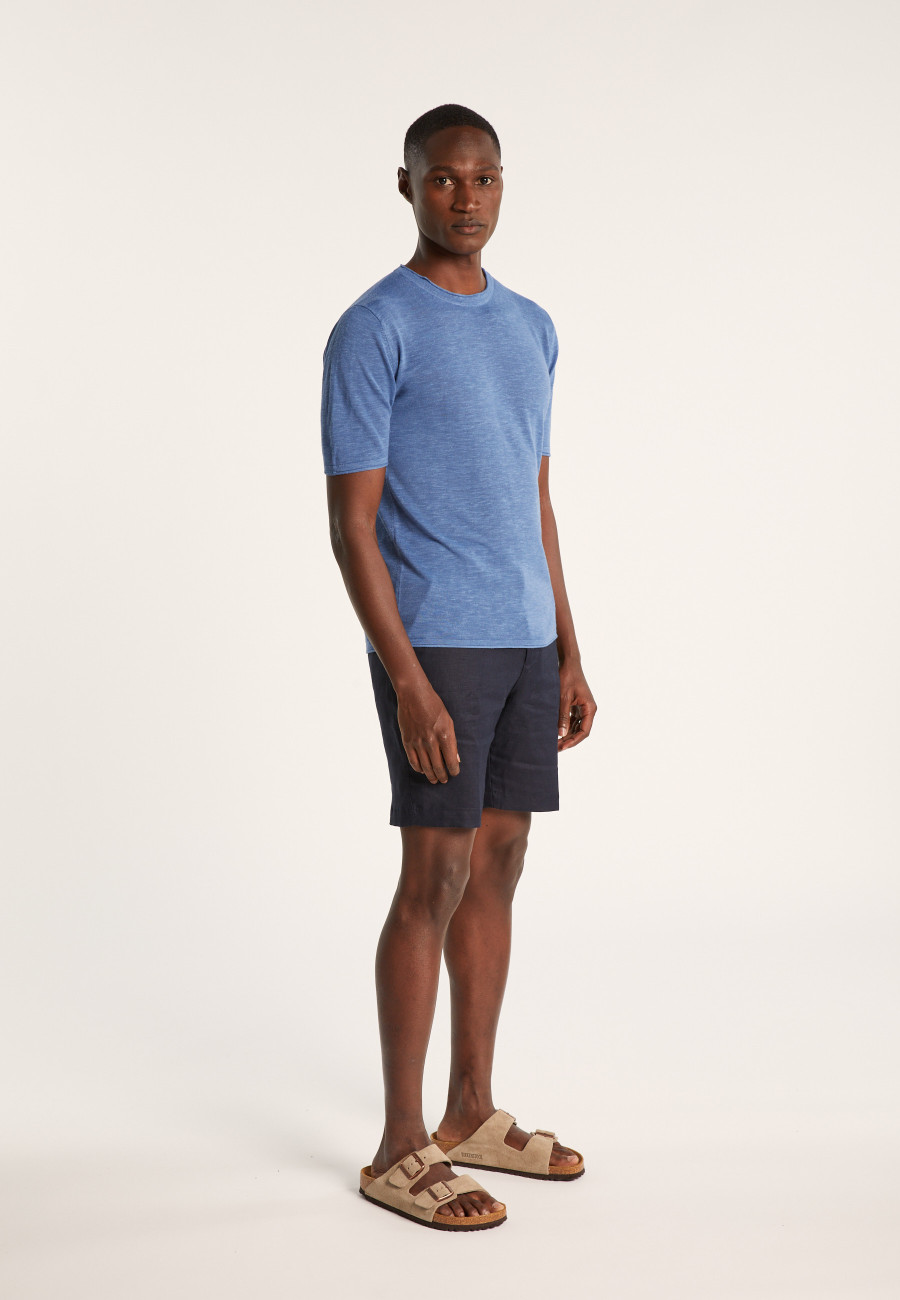 Camiseta gola redonda em linho flamejado - Renaud