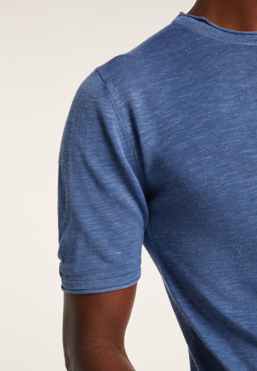 Camiseta gola redonda em linho flamejado - Renaud