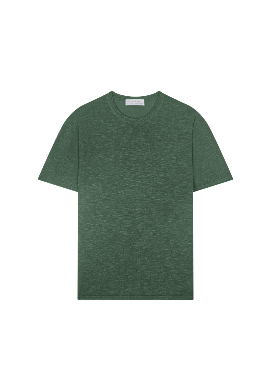 Camiseta gola redonda em linho flamejado - Renaud