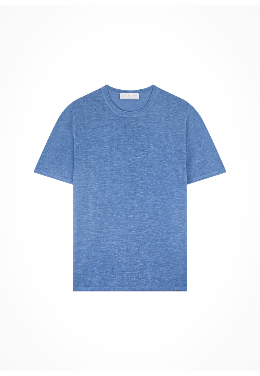 Camiseta gola redonda em linho flamejado - Renaud