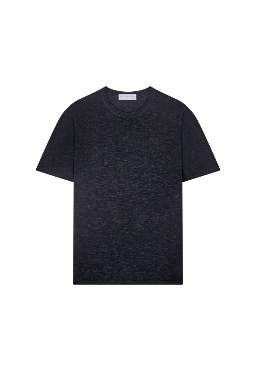 Camiseta gola redonda em linho flamejado - Renaud