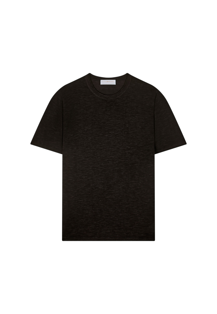 Camiseta gola redonda em linho flamejado - Renaud