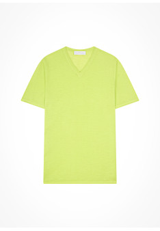 T-shirt col V en lin flammé - Reuben