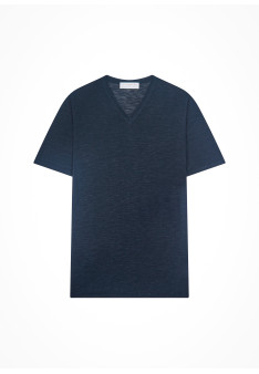 T-shirt col V en lin flammé - Reuben