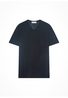 T-shirt col V en lin flammé - Reuben