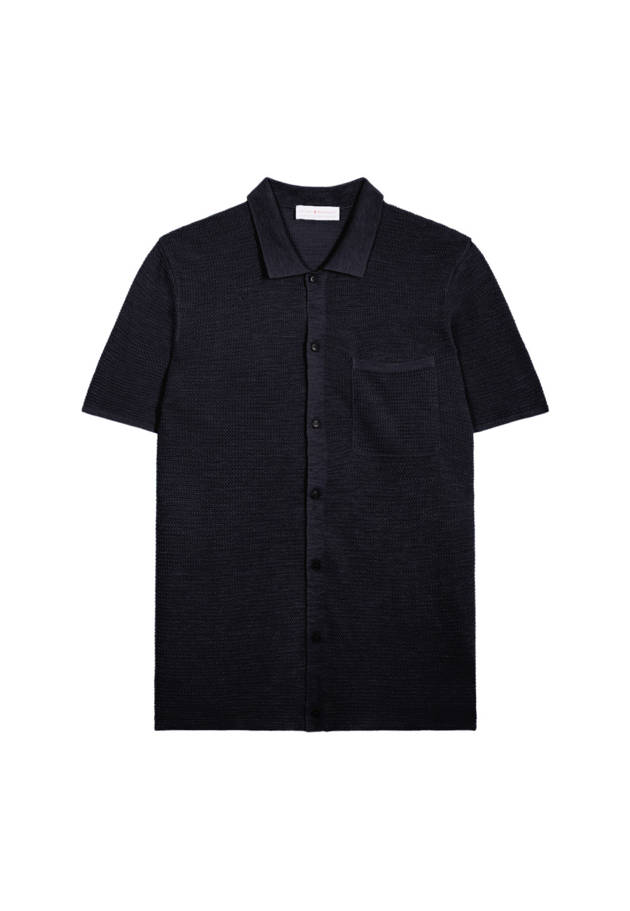 Short-sleeved flamed linen shirt - Icarus