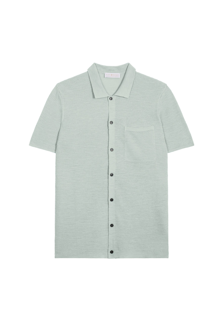 Short-sleeved flamed linen shirt - Icarus