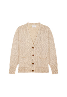 Gilet col V en coton et lin - Nais