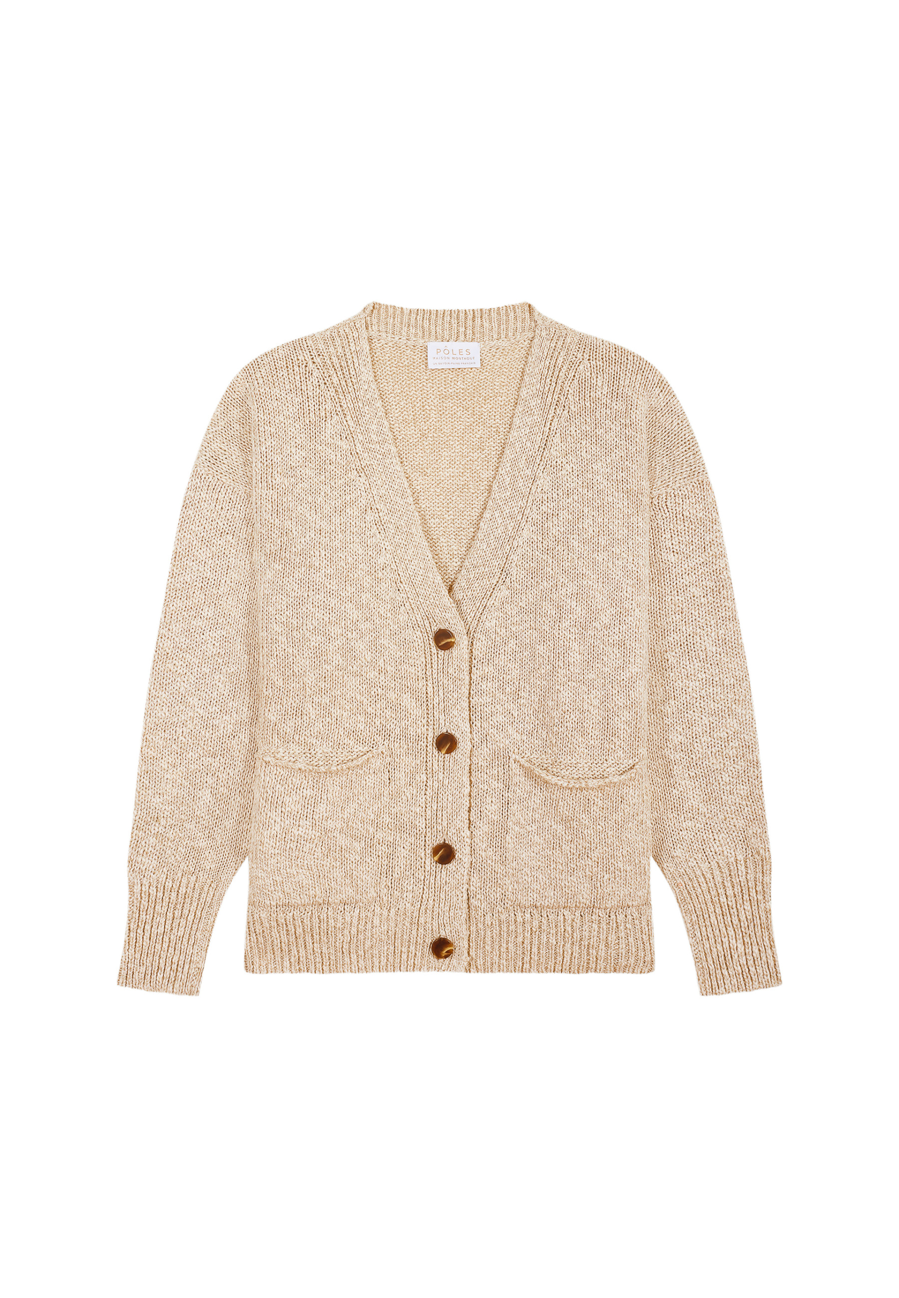 Gilet col V en coton et lin - Nais