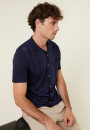 Chemise à motifs manches courtes en Fil Lumière - Gustav 0823 matelot - 75 Bleu nuit