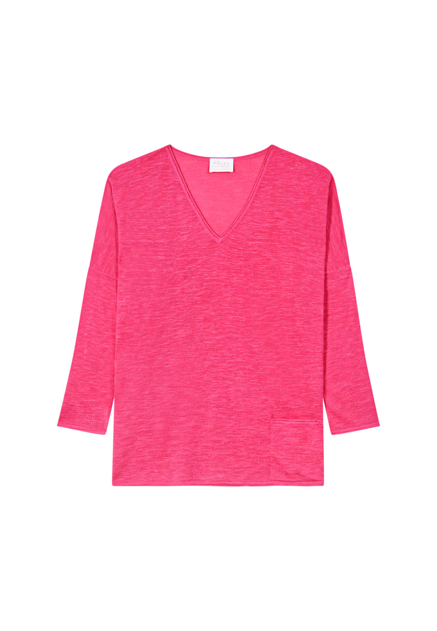 Camiseta folgada de linho com estampa slub - Balou