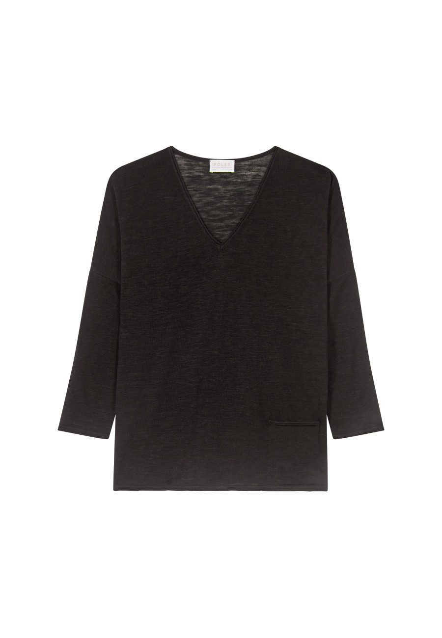 Camiseta folgada de linho com estampa slub - Balou