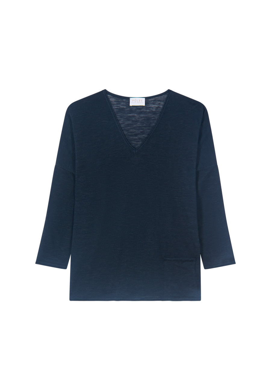 Camiseta folgada de linho com estampa slub - Balou