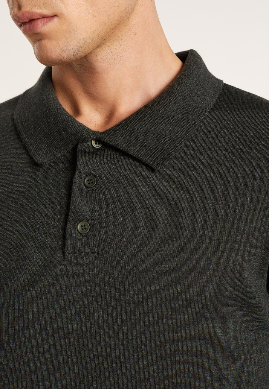 Suéter gola polo de lã merino - Eni