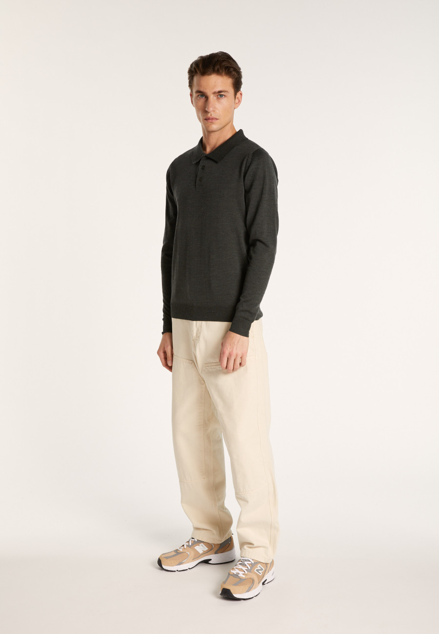 Polo collar sweater in wool - Eni