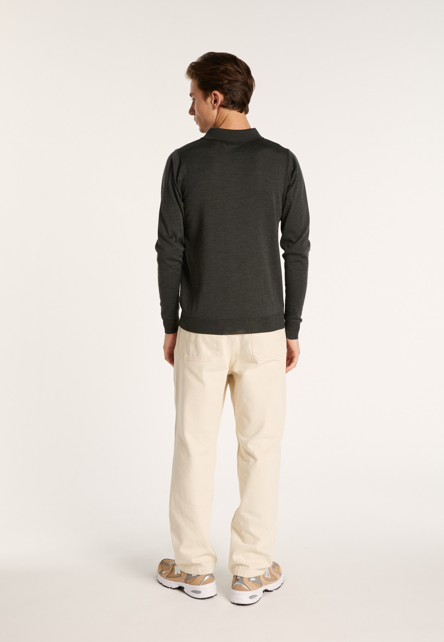 Polo collar sweater in wool - Eni