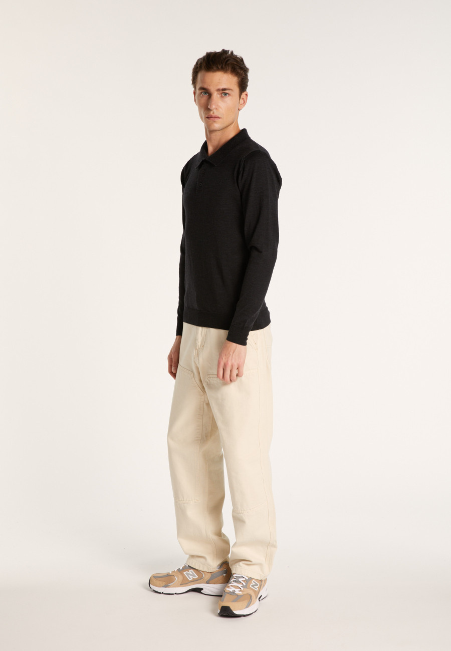 Suéter gola polo de lã merino - Eni