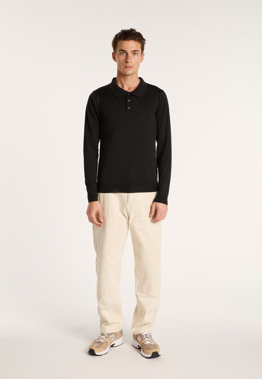 Suéter gola polo de lã merino - Eni