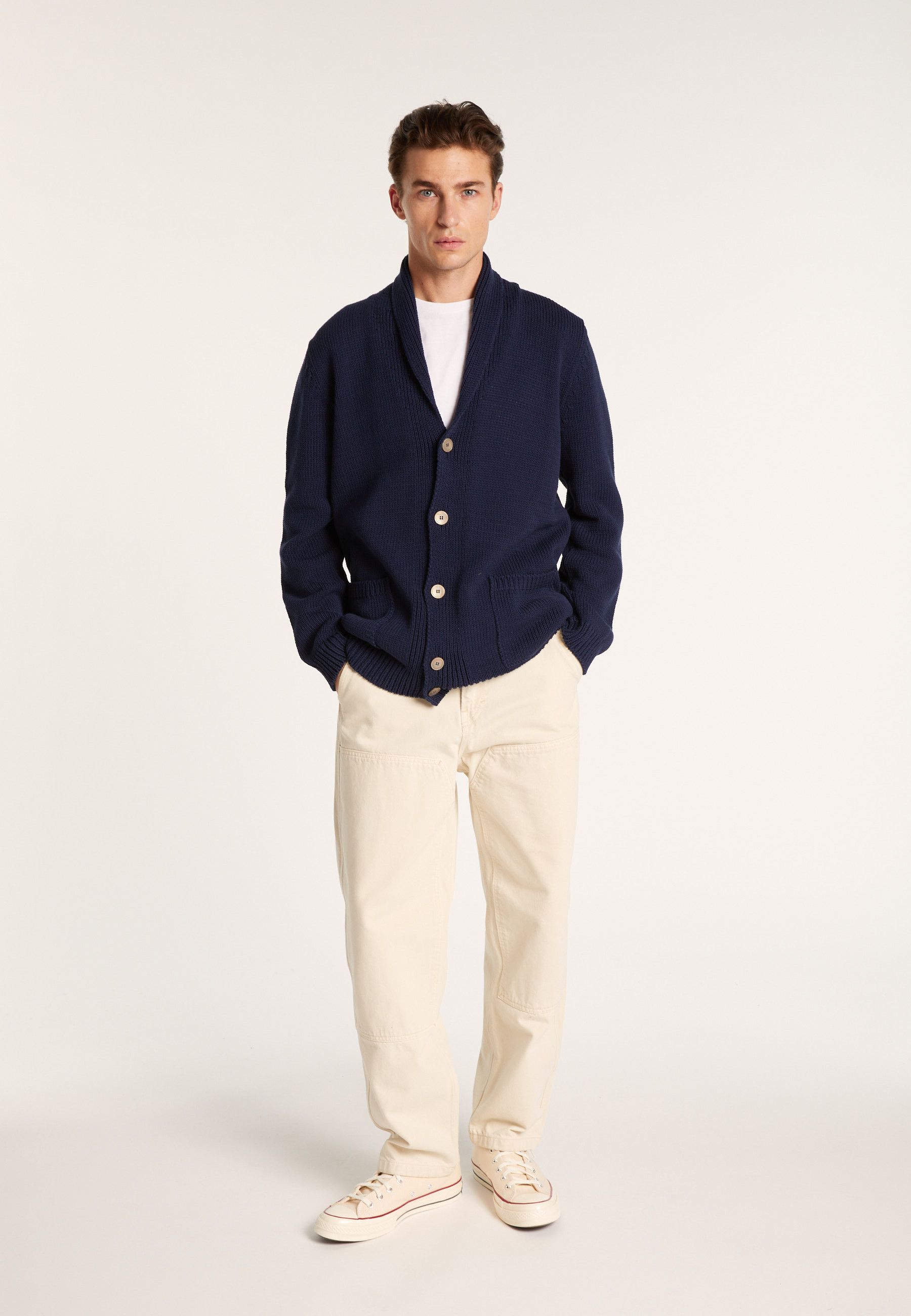 Gilet boutonné en coton - Lucy 6440 marine - 05 Bleu marine