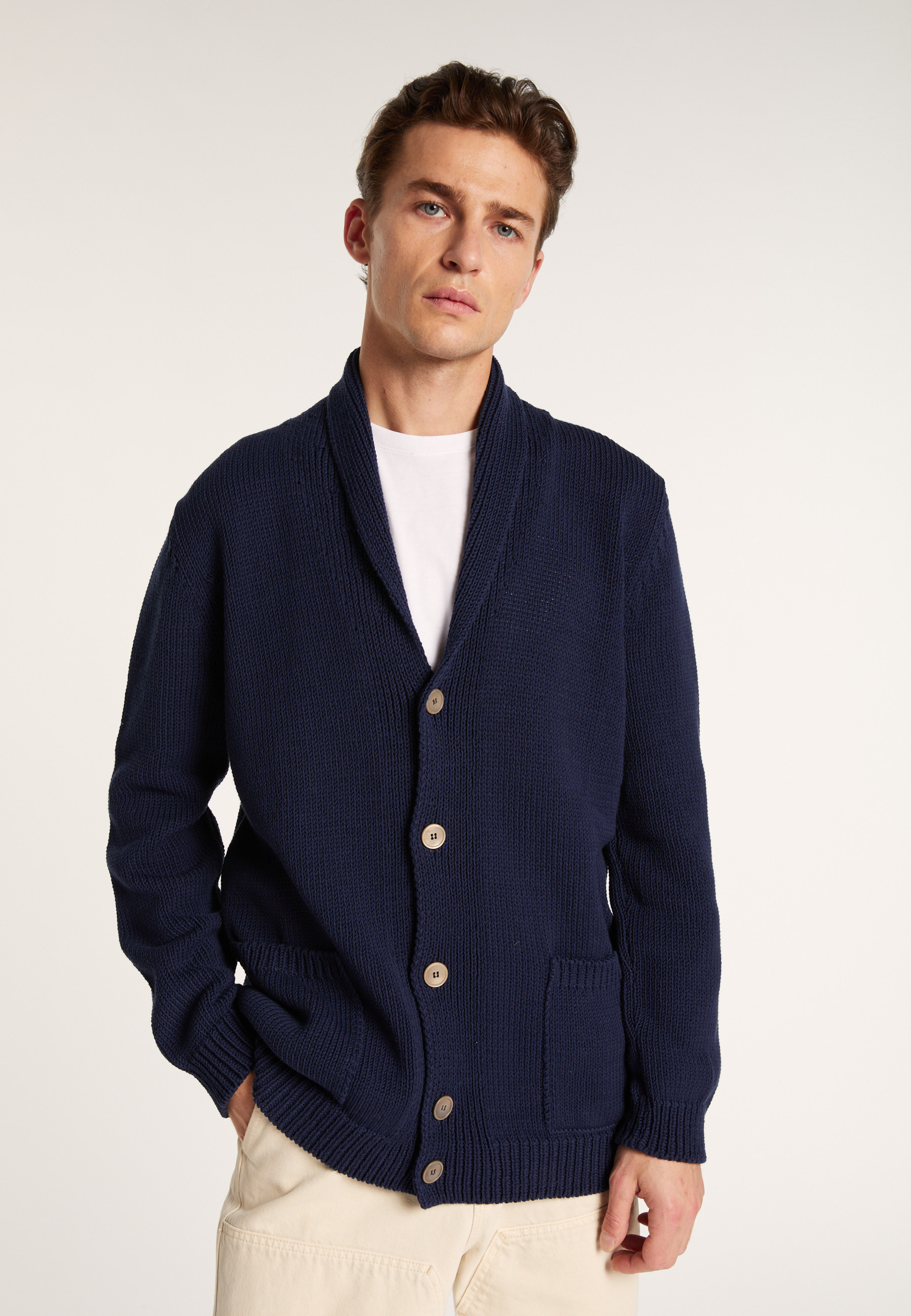 Gilet boutonné en coton - Lucy 6440 marine - 05 Bleu marine