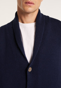 Gilet boutonné en coton - Lucy 6440 marine - 05 Bleu marine