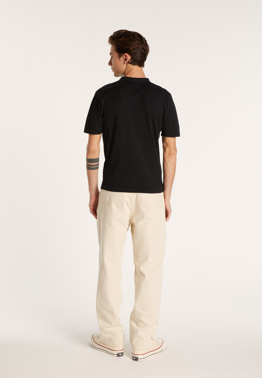 Cotton and silk polo shirt - LENNY