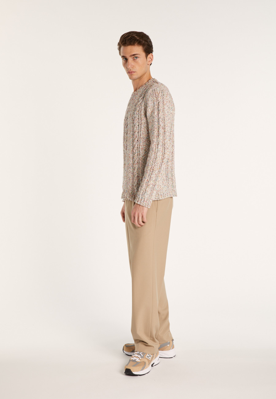 Suéter de tricô trançado elegante - Lizio